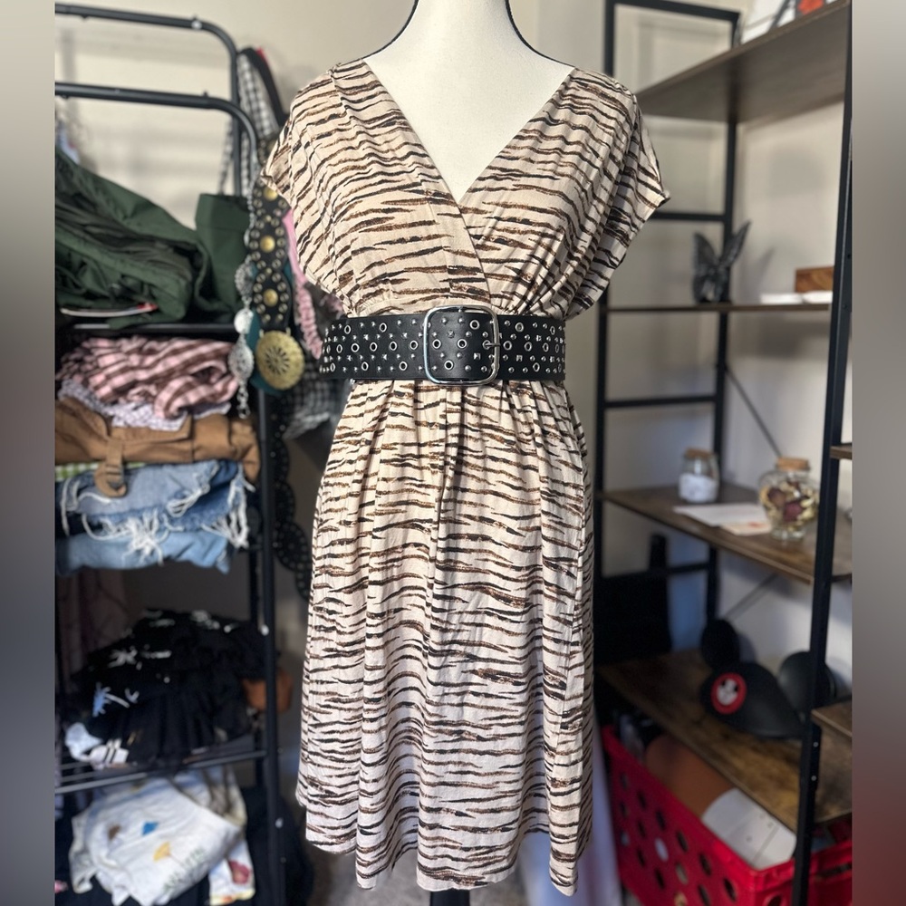 LOFT Animal Print V-neck Dress